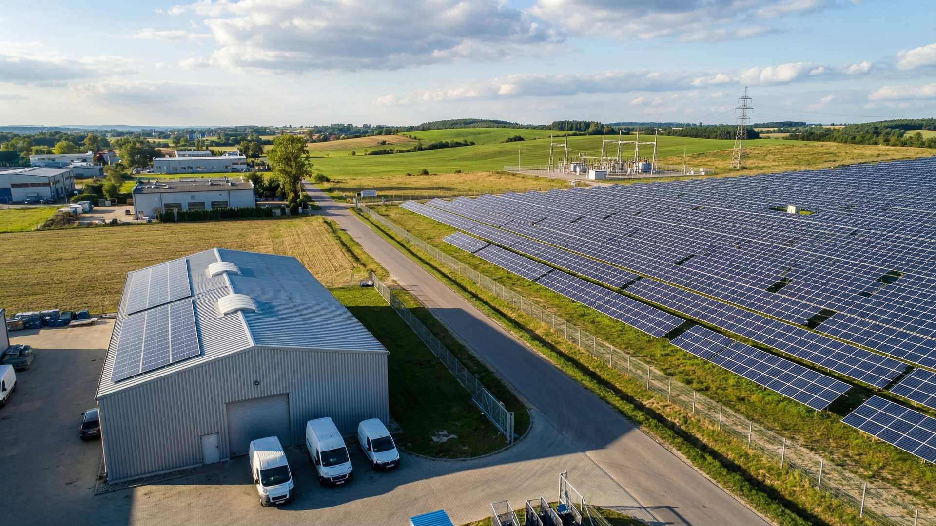 Inwestycje w fotowoltaike - mala instalacja dachowa i duza farma PV