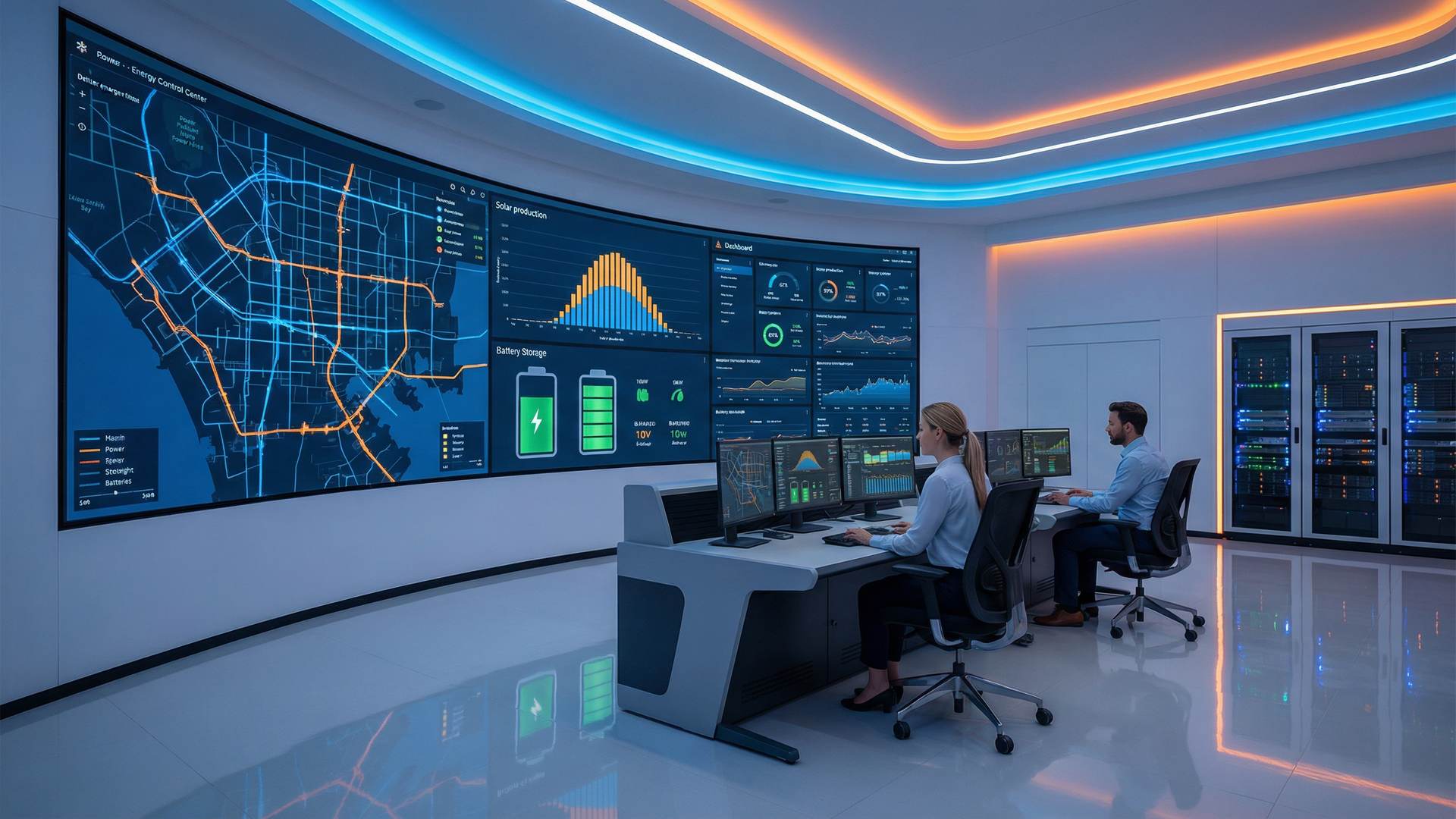 Centrum zarzadzania energia z systemem EMS i monitoringiem sieci