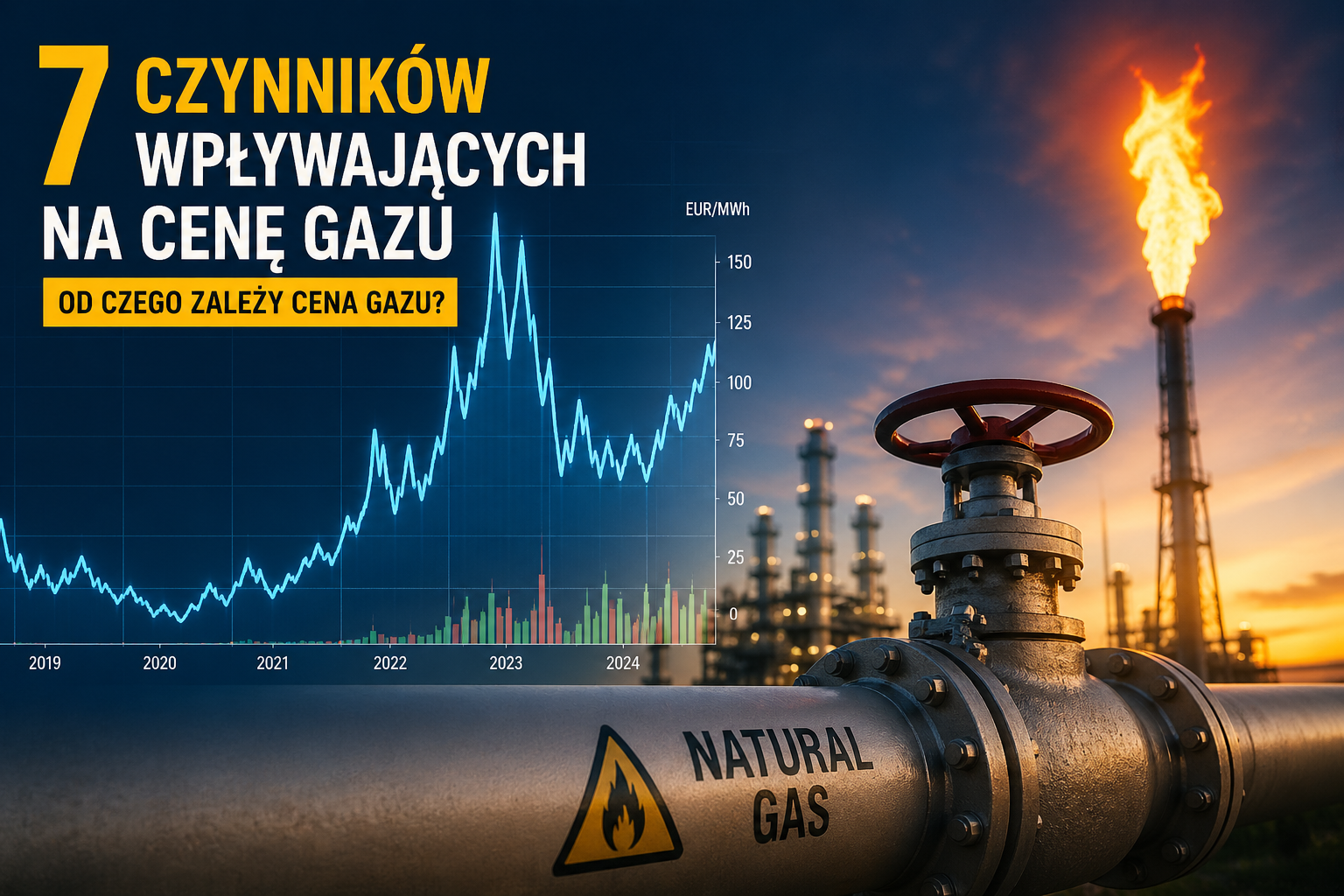 cena gazu ziemnego czynniki wpływające wykres rynku gazu
